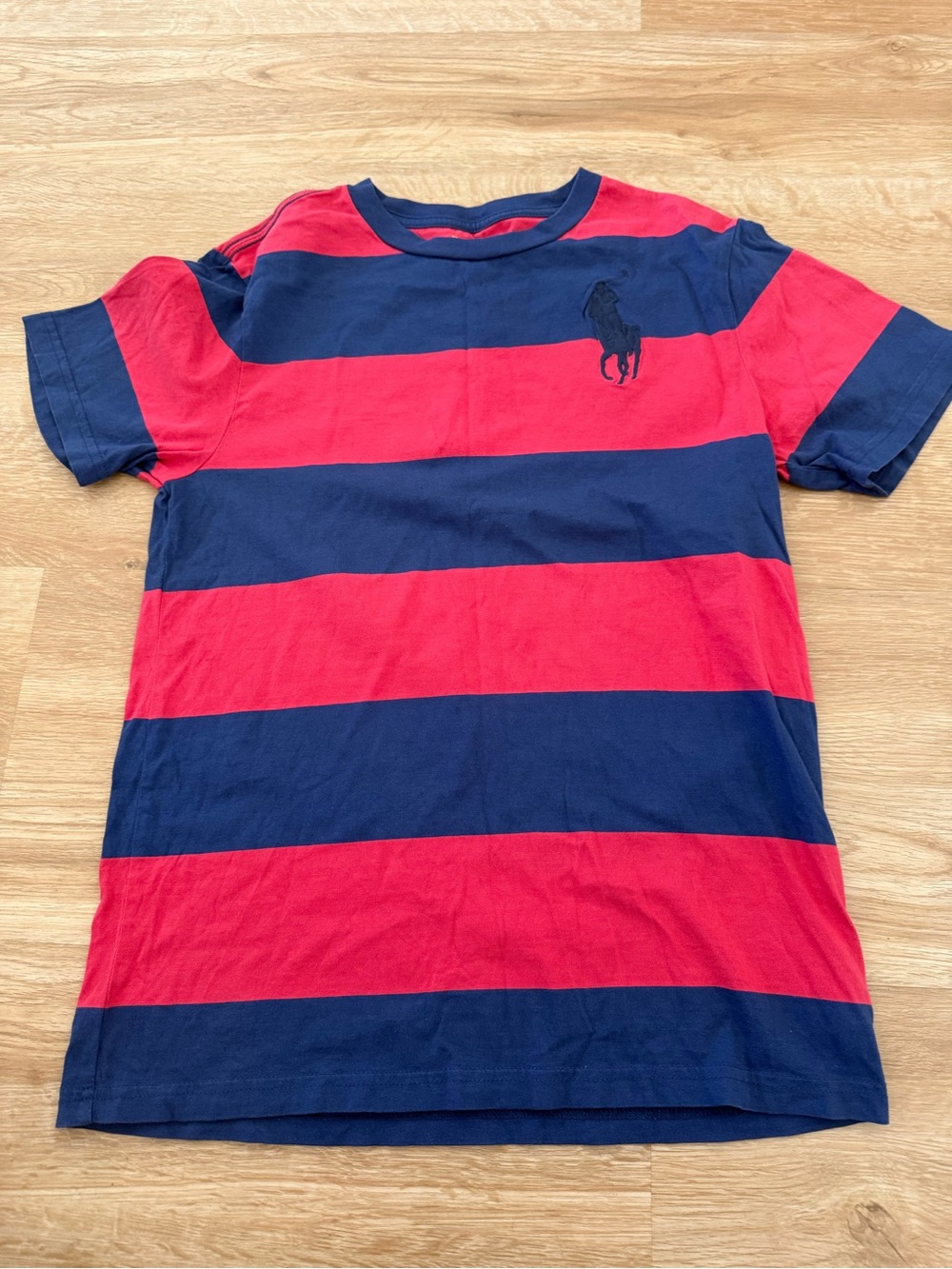Polo by Ralph Lauren Red & Navy Striped Short Sleeve Tee